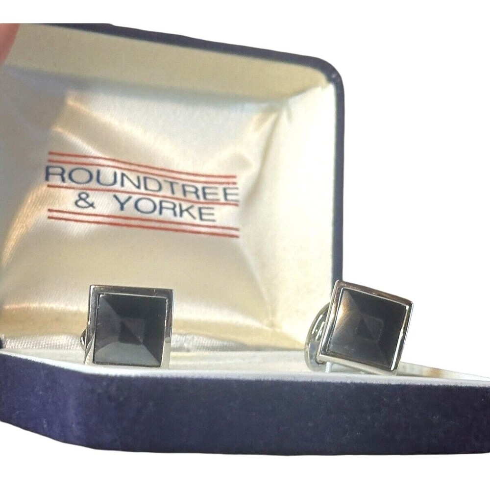 NIB Roundtree & Yorke Cufflinks square corpcore classic preppy minimalist
